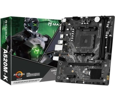 Материнская плата MAXSUN MS-Challenger A520M-K WIFI (Socket AM4, mATX, 2*DDR4(64Gb), DP/HDMI, 3*SATA3, 1*M.2, 1*PCIEx16/1*PCIEx1, 4*USB2.0, 2*USB 3.0, LAN 1*1G, Bluetooth, Wi-Fi 802.11ax, RTL)