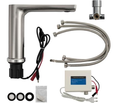 BRIMIX - Смеситель сенсорный для раковины, из нержавеющей стали, литой корпус, цвет САТИН. 08774