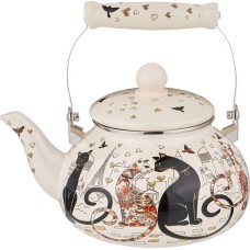 Чайник AGNESS 934-391 ПАРИЖСКИЕ КОТЫ эмал. 2,5л