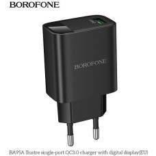 СЗУ BOROFONE (6941991120428) BA95A СЗУ 1USB 3.0A QC3.0 18W , черный