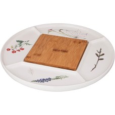 Менажница BRONCO 474-138 MEADOW на 5 секций с деревян.доской 32,5*32,5*2см