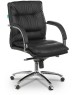 Кресло компьютерное БЮРОКРАТ Кресло руководителя T-9927SL-LOW, кожа, до 200кг, механизм со смещенной осью, фиксированные подлокотники, черный