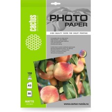 Фотобумага CACTUS Фотобумага CS-MA315050, A3, для струйной печати, 50л, 150г/м2, белый, покрытие матовое