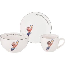 Набор столовый LEFARD НАБОР ПОСУДЫ ВЕСЕЛЫЙ МАЛЬЧИК 3 ПР.: САЛАТНИК 470МЛ, ТАРЕЛКА 20СМ, КРУЖКА 220МЛ 260-679