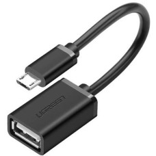UGREEN Кабель US133, micro USB (m) - USB (f), 0.15м, черный [10396]