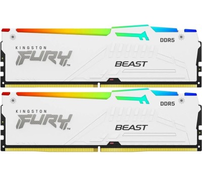 KINGSTON Оперативная память Fury Beast White Expo KF560C36BWEAK2-64 DDR5 - 2x 32ГБ 6000МГц, DIMM, White, Ret