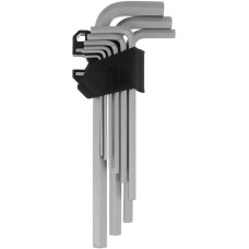 Набор ключей СИБРТЕХ Набор ключей имбусовых, HEX, 2-12 мм, CrV, 9 шт., удлиненные 123697