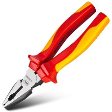 Плоскогубцы DELI Диэлектрические комбинированные плоскогубцы DL512008 200мм, сталь Cr-V, сертификат VDE для работ под напряжением до 1000 В