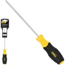 DELI Крестовая отвертка DL638150N PH3x150мм сталь Cr-V, двухкомпонентная прорезиненная рукоять