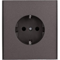KRANZ Розетка STRONG 1-ая с/з с/у, со шторками и крышкой 16А графит