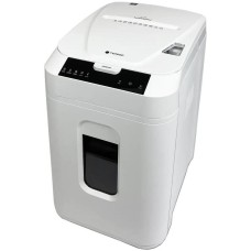 HELEOS Шредер АП40-5 белый с автоподачей (секр.P-5) фрагменты 180лист. 37лтр. скрепки скобы пл.карты