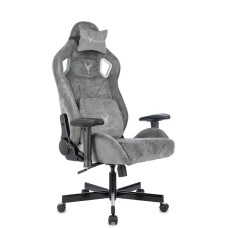 KNIGHT Кресло игровое Outrider серый Light-19 с подголов. крестов. металл