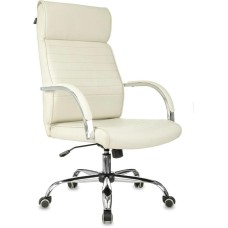 БЮРОКРАТ Кресло руководителя T-8010SL слоновая кость экокожа крестов. металл хром