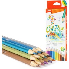 DELI Карандаши цв. EC127-12 ColoRun шестигран. дерево 12цв. коробка/европод. (12шт)