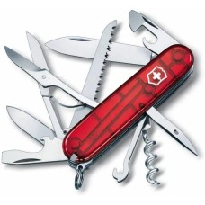 VICTORINOX Нож перочинный Huntsman (1.3713.T) 91мм 15функц. красный полупрозрачный карт.коробка