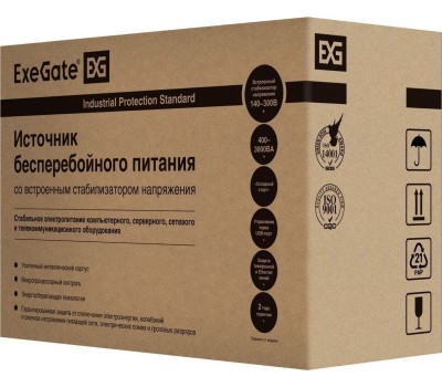 ИБП EXEGATE (212519) POWER SMART ULB-1000 LCD (1000VA/2 евророзетки/2 розетки IEC320/USB)