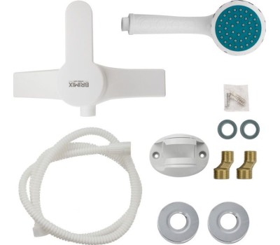 Смеситель в ДУШ BRIMIX 594 Смеситель в ДУШ , шаровый из высокопрочного пластика АБС - БЕЛЫЙ