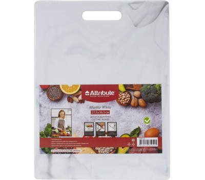 Доска разделочная ATTRIBUTE ABX143-1 Доска разделочная MARBLE White 27,5х36,5см