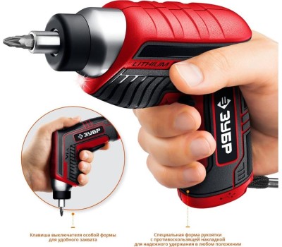 Аккумуляторная отвертка ЗУБР ЗО-Е-3.6 Ли 3.6В