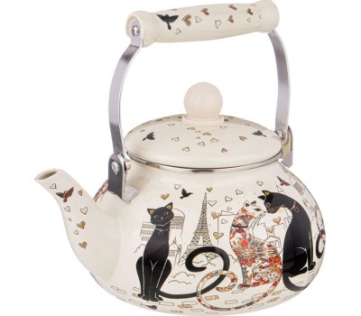 Чайник AGNESS 934-391 ПАРИЖСКИЕ КОТЫ эмал. 2,5л