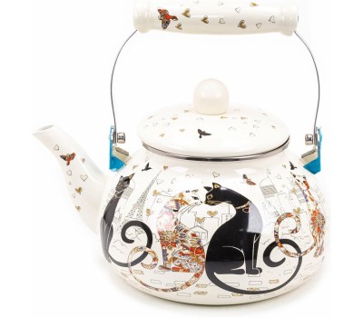Чайник AGNESS 934-391 ПАРИЖСКИЕ КОТЫ эмал. 2,5л
