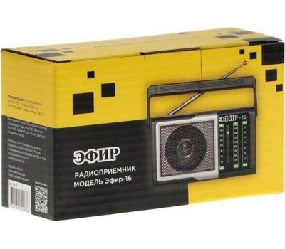 Радиоприёмник ЭФИР-16 УКВ 88-108МГц, СВ 530-1600КГц, КВ, 2*AA, акб 500mAч