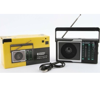 Радиоприёмник ЭФИР-16 УКВ 88-108МГц, СВ 530-1600КГц, КВ, 2*AA, акб 500mAч