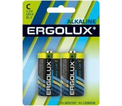 Элементы питания ERGOLUX (11751) LR14 Alkaline BL-2