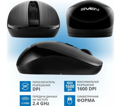 Мышь SVEN RX-380W серый металик