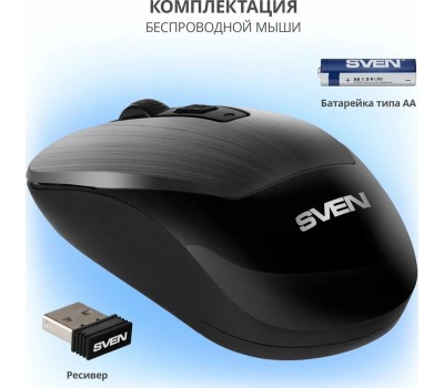Мышь SVEN RX-380W серый металик