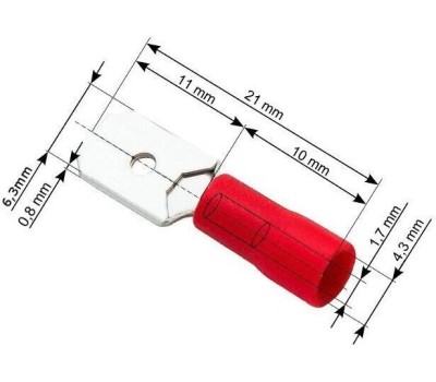 REXANT (06-0387-A) РПИ-М 1.5-(6.3)/РПИМ 1,25-250/FDD1.25-250, 7.4 ММ, 0.5-1.5 ММ2 , КРАСНАЯ