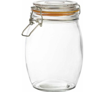 Стеклянная банка MALLONY Банка стеклянная BRAVO, объем 1000 мл, с бугельным замком (007252)