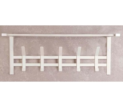 Вешалка настенная ЗМИ Торонто 21 с полкой белая ВСПТ21