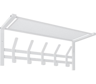 Вешалка настенная ЗМИ Торонто 21 с полкой белая ВСПТ21