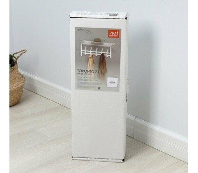 Вешалка настенная ЗМИ Торонто 21 с полкой белая ВСПТ21