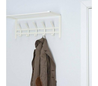 Вешалка настенная ЗМИ Торонто 21 с полкой белая ВСПТ21