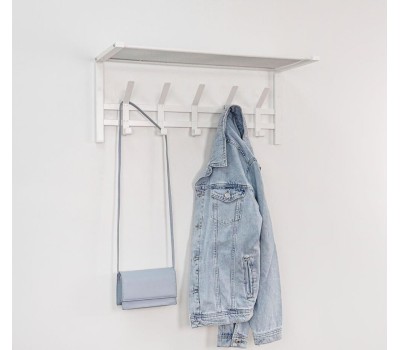 Вешалка настенная ЗМИ Торонто 21 с полкой белая ВСПТ21