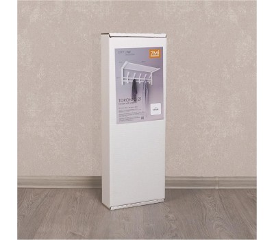 Вешалка настенная ЗМИ Торонто 21 с полкой белая ВСПТ21