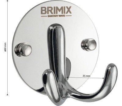 Аксессуары для ванной комнаты и туалета BRIMIX 0587 Крючок двойной