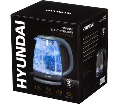 Чайник электрический HYUNDAI HYK-G1003 (1,7л. стекло)
