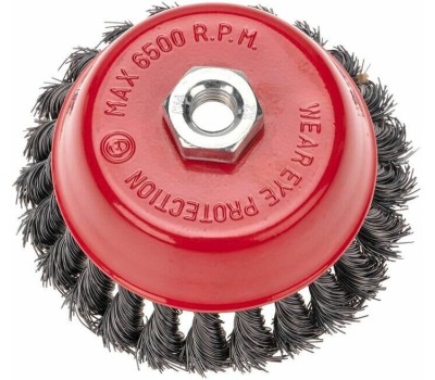 Щетка чашечная KRANZ (KR-91-1235) Щетка чашечная для УШМ, крученая стальная проволока, 125мм, М14