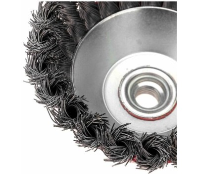 Щетка чашечная KRANZ (KR-91-1235) Щетка чашечная для УШМ, крученая стальная проволока, 125мм, М14