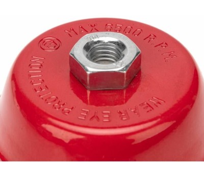 Щетка чашечная KRANZ (KR-91-1235) Щетка чашечная для УШМ, крученая стальная проволока, 125мм, М14