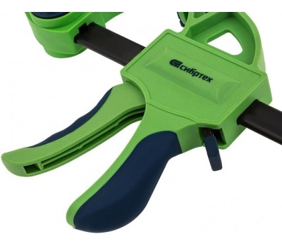 СИБРТЕХ Струбцина F-образная, быстрозажимная, 450 х 70 х 660 мм, пластиковый корпус, фиксатор, двухкомпонентная рукоятка 20566