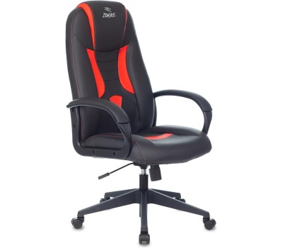 Кресло компьютерное игровое ZOMBIE Кресло игровое 8 черный/красный экокожа крестов. пластик