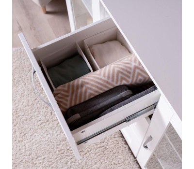 Корпусная мебель ГУД ЛАКК 2.02.03.380.1 СИРИУС тумба 2 двери со стеклом и 3 ящика 117х95 белая RU (2 пак.)