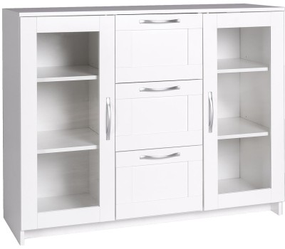 Корпусная мебель ГУД ЛАКК 2.02.03.380.1 СИРИУС тумба 2 двери со стеклом и 3 ящика 117х95 белая RU (2 пак.)