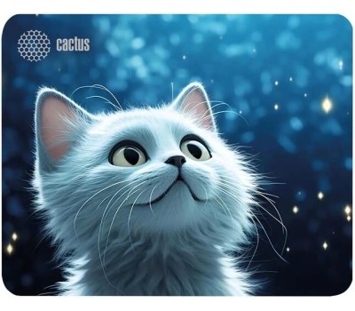Коврик CACTUS Коврик для мыши White Cat ткань, 220х180х2мм [cs-mpc-p06xs]