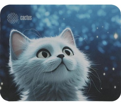 Коврик CACTUS Коврик для мыши White Cat ткань, 220х180х2мм [cs-mpc-p06xs]