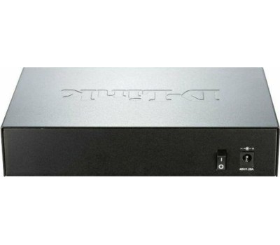 D-Link DGS-1008P/E1A Неуправляемый коммутатор с 8 портами 10/100/1000Base-T (4 порта PoE 802.3af/at, PoE-бюджет 80 Вт)